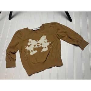 Baby Gap Disney Mickey Mouse & Minnie Mouse Knit Sweater, Tan, Size 2 Years